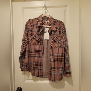 Pink Flannel Shacket/Button Down